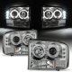 Ford Excursion 2000-2004 Clear Dual Halo Projector Headlights with LED