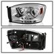 Dodge Ram 2500 2006-2009 Clear Dual Halo Projector Headlights LED