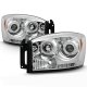 Dodge Ram 3500 2006-2009 Clear Dual Halo Projector Headlights LED