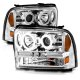 Ford F250 Super Duty 2005-2007 Clear Projector Headlights with CCFL Halo and LED