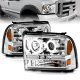 Ford F350 Super Duty 2005-2007 Clear Projector Headlights with CCFL Halo and LED