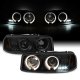 GMC Sierra 3500 2001-2006 Black Smoked Dual Halo Projector Headlights with LED