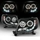 Toyota Tacoma 2005-2011 Black Dual Halo Projector Headlights LED DRL