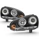 VW Golf 2006-2009 Black Halo Projector Headlights with LED Daytime Running Lights