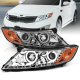 Kia Optima 2011-2015 Projector Headlights Chrome Halo LED DRL