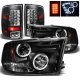 Dodge Ram 2013-2018 Black Projector Headlights and LED Tail Lights for Premium