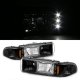 Chevy Caprice 1991-1996 Black Euro Headlights with LED