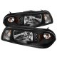 Ford Mustang 1987-1993 Black Euro Headlights with LED