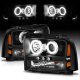 Ford F350 Super Duty 2005-2007 Black Projector Headlights with Halo and LED