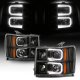 GMC Sierra 2007-2013 Black LED DRL Projector Headlights