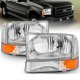 Ford F350 Super Duty 1999-2004 Crystal Headlights and Corner Lights Chrome