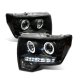 Ford F150 2009-2014 Black Dual Halo Projector Headlights LED DRL