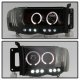 Dodge Ram 2002-2005 Black Smoked Halo Projector Headlights with LED