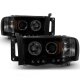 Dodge Ram 2002-2005 Black Smoked Halo Projector Headlights with LED