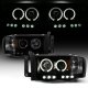 Dodge Ram 2002-2005 Black Smoked Halo Projector Headlights with LED