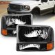 Ford Excursion 2000-2004 Crystal Headlights and Corner Lights Black