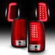 GMC Sierra 2007-2013 Red and Clear LED Tail Lights Tube