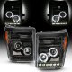 Ford F250 2011-2016 Black LED Halo Projector Headlights  DRL