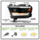 Dodge Ram 1500 2019-2023 Black Projector Headlights LED DRL Dynamic Signal