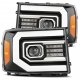 GMC Sierra 3500HD 2007-2014 Glossy Black Projector Headlights LED DRL Dynamic Signal Activation