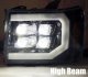 GMC Sierra 2007-2013 Glossy Black LED Quad Projector Headlights DRL Dynamic Signal Activation