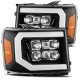 GMC Sierra 3500HD 2007-2014 Black LED Quad Projector Headlights DRL Dynamic Signal Activation