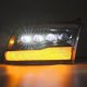 Dodge Ram 2500 2010-2018 New Glossy Black Smoked LED Quad Projector Headlights DRL