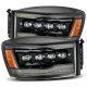 Dodge Ram 3500 2006-2009 Glossy Black Smoked LED Quad Projector Headlights DRL Dynamic Signal