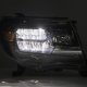 Toyota Tacoma 2005-2011 Glossy Black Smoked LED Headlights DRL Signal Activation