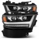 Dodge Ram 1500 2019-2023 Glossy Black LED Projector Headlights DRL Dynamic Signal Activation