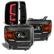 2015 GMC Sierra 3500HD SLE Black Projector Headlights Black Smoked LED Tail Lights