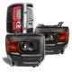 2015 GMC Sierra 3500HD SLE Black Projector Headlights LED Tail Lights