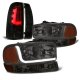 GMC Sierra 2500 1999-2004 Smoked LED Tube DRL Headlights Tail Lights