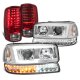 GMC Yukon XL 2000-2006 DRL Projector Headlights LED Bumper Lights Tail Lights