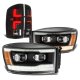 Dodge Ram 3500 2007-2009 Black New DRL Projector Headlights Custom LED Tail Lights