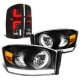 Dodge Ram 3500 2007-2009 Black Tube DRL Headlights Custom LED Tail Lights