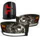 Dodge Ram 2500 2007-2009 Smoked Tube DRL Headlights Custom LED Tail Lights