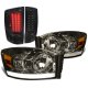 Dodge Ram 2500 2007-2009 Smoked Tube DRL Headlights LED Tail Lights