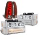 Chevy 3500 Pickup 1994-1998 LED DRL Headlights Set Custom Tube LED Tail Lights