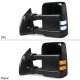 Ford F350 Super Duty 2008-2016 Glossy Black Tow Mirrors Smoked Switchback LED Sequential Signal