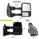 Ford F450 Super Duty 2008-2016 Glossy Black Tow Mirrors Smoked Switchback LED Sequential Signal