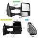 Ford F350 Super Duty 2008-2016 Glossy Black Tow Mirrors Smoked Switchback LED Sequential Signal
