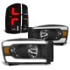 Dodge Ram 3500 2007-2009 Black DRL Headlights Tinted Custom LED Tail Lights