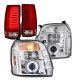 GMC Yukon Denali 2007-2014 Halo Projector Headlights Tube LED Tail Lights