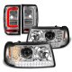 Ford Ranger 2001-2011 Clear LED Signals Projector Headlights Tail Lights