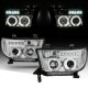 Toyota Tundra 2007-2013 Clear Dual Halo Projector Headlights with LED