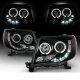 Toyota Tacoma 2005-2011 Black Smoked Dual Halo Projector Headlights LED