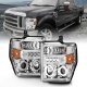 Ford F250 Super Duty 2008-2010 Clear Projector Headlights with Halo and LED