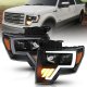 Ford F150 2009-2014 Black LED DRL Projector Headlights A5