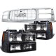 GMC Sierra 3500 1988-1993 Chrome Grille Black Headlights Conversion